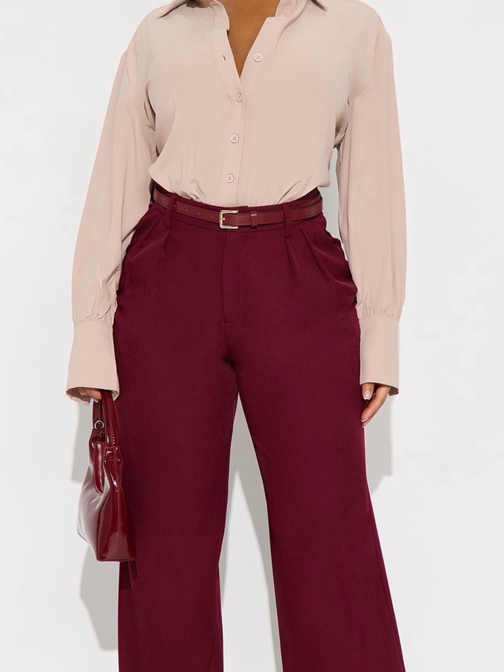 High-Waist Straight-Leg Belted Trouser